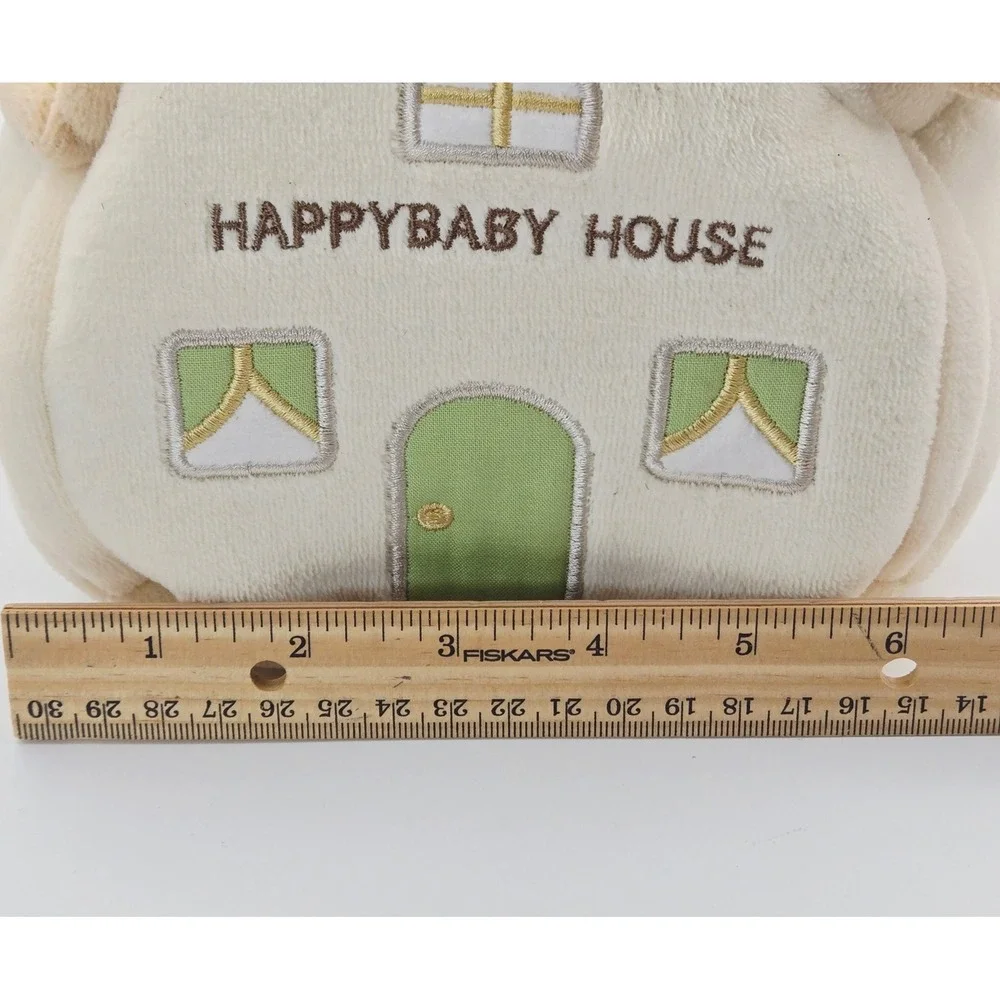 iPlay iLearn Happy Baby House Plush Toy Set with 4 Animal Rattles Yellow Cream